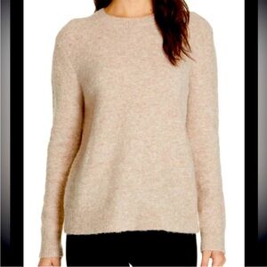 Jenni‎ Kayne Everyday Sweater Oatmeal Tan Beige Wool Blend Crewneck XS